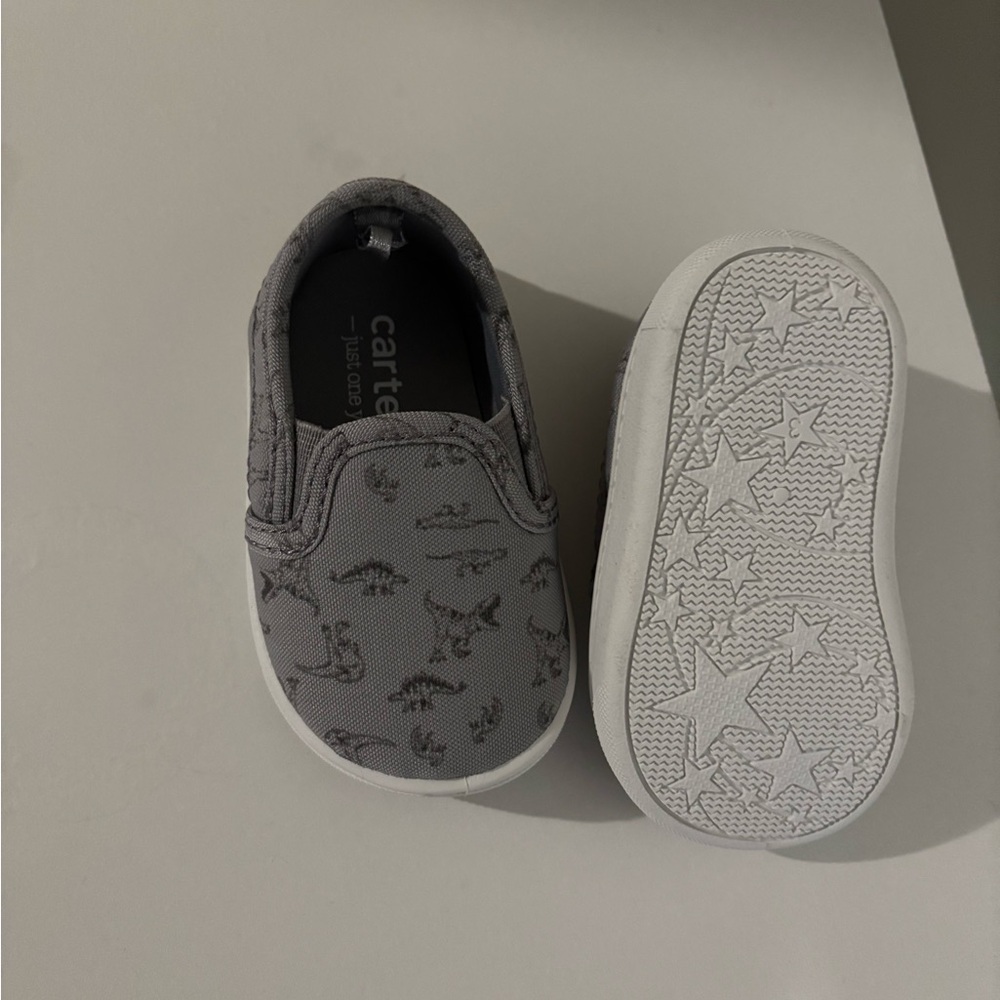 Carter's Kids Gray Patterned Slip-On Sneakers